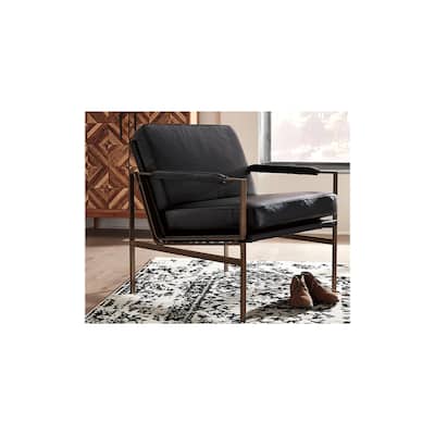 Signature Design by Ashley Puckman Mid Century Modern Leather Accent Chair - 29" W x 31.5" D x 34.25" H