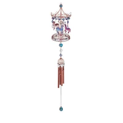 Q-Max 35" Long Carousel Wind Chime with Copper Gem