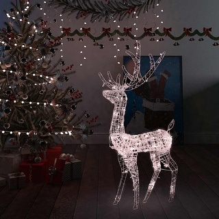 vidaXL Acrylic Reindeer Christmas Decoration 140 LEDs 4 ft Warm White - Warm white - 2 x 1 x 4 ft
