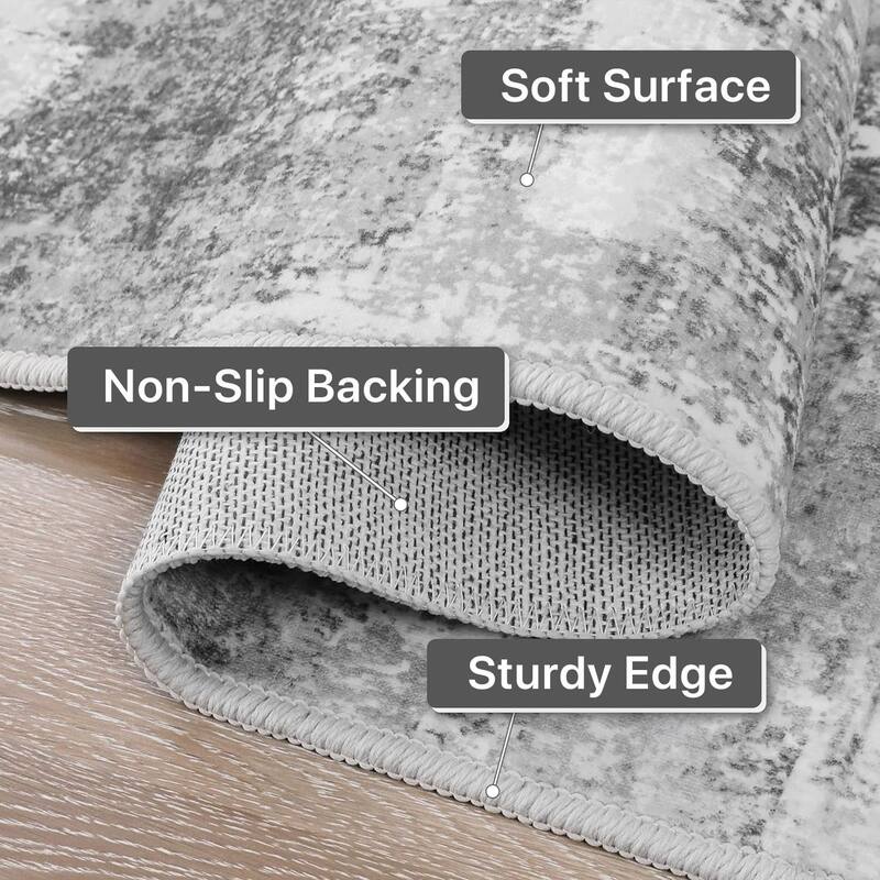 Mcow Abstract Collection Contemporary Machine Washable Area Rug