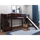 preview thumbnail 2 of 10, JACKPOT Contemporary Low Loft Twin Bed with Stairway, Slide and Tent