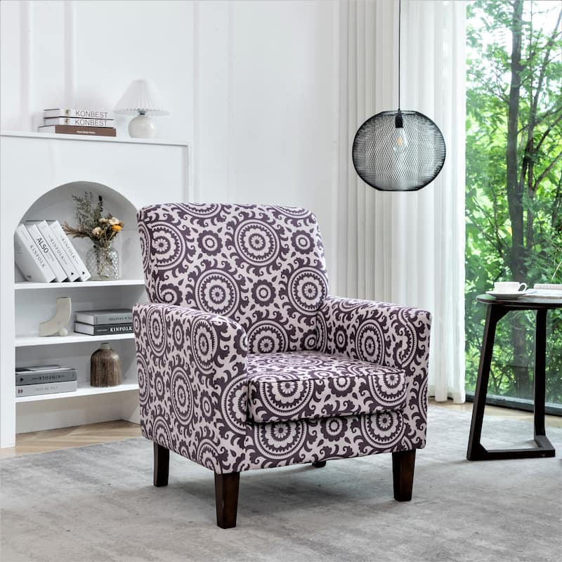 Contemporary Living Room Accent Arm Chair - Purple