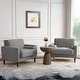 preview thumbnail 46 of 51, Modern Upholstered Corduroy Accent Chair With Arms Pillows LIGHT GRAY 2 SET