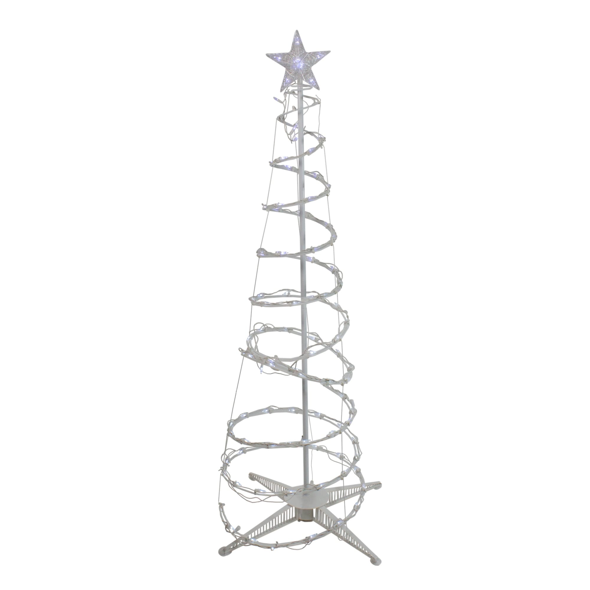 Shop 5 Pure White Led Lighted Spiral Cone Tree Outdoor Christmas