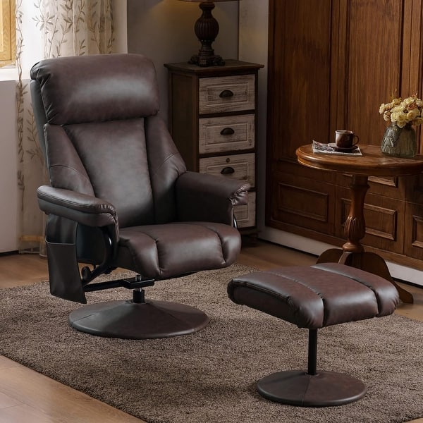 MCombo Swivel Recliner with Ottoman, Reclining Chair with Massage, Faux Leather Lounge Chair - On Sale - Bed Bath & Beyond - 36219781 MCombo Swivel Recliner with Ottoman, Reclining Chair with Massage, Faux Leather Lounge Chair - On Sale - Bed Bath & Beyond - 36219781