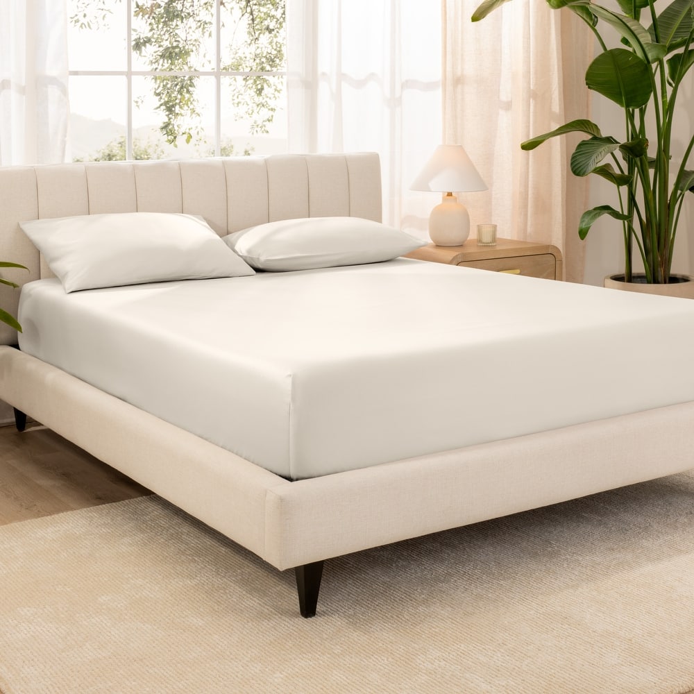 Bare Home Organic Cotton Fitted Sheet - Smoth Sateen Weave