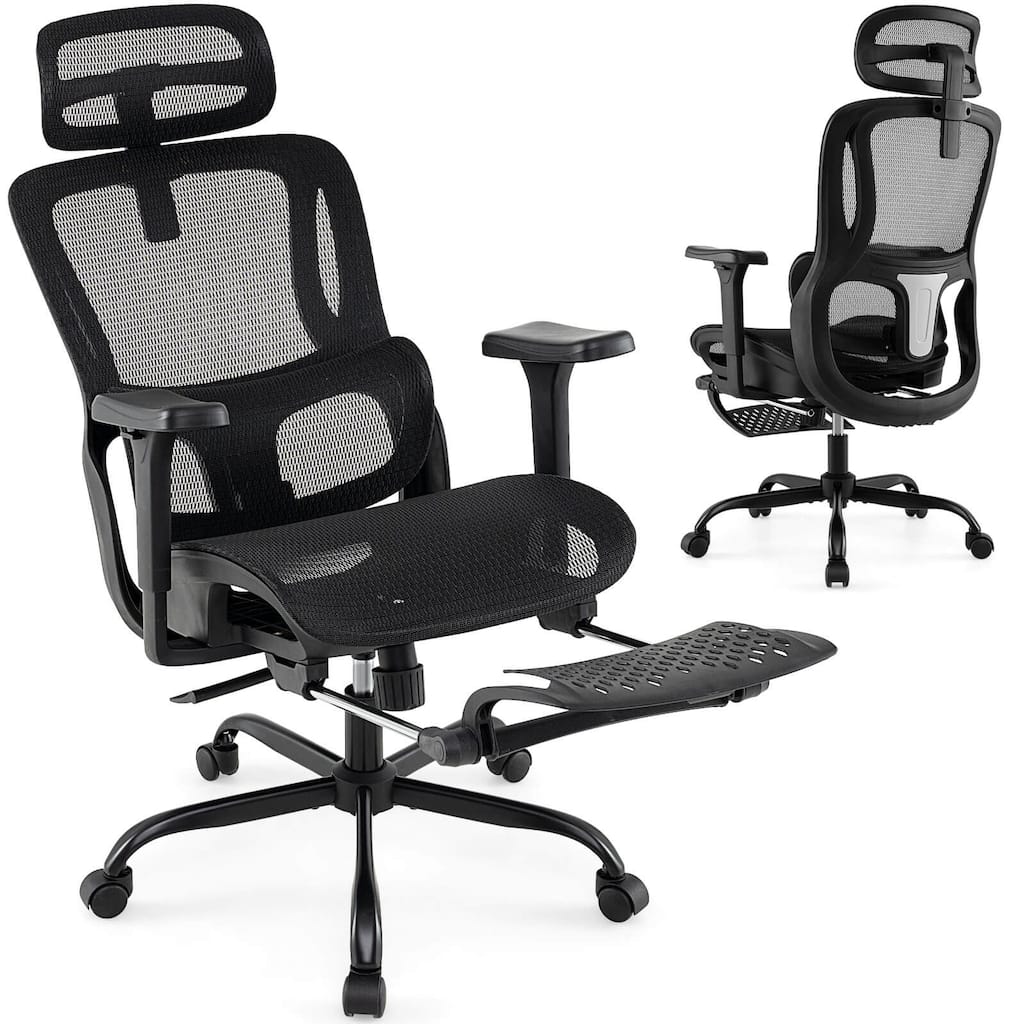 Costway Ergonomic Office Chair with Rotating Headrest & Adjustable - See Details