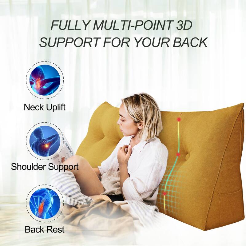 WOWMAX Bed Rest Wedge Reading Pillow Bolster Daybed Back Support