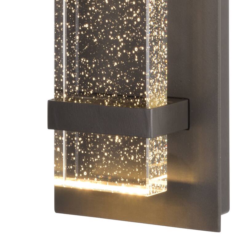 Wabash Aluminum 1 Light LED Gray Contemporary Outdoor Wall Light with Clear Glass - 4.75-in W x 13.75-in H x 2.5-in D