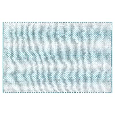 Chenille Bathroom Rug, Soft and Absorbent Bath Mat Non-Slip Striped Rug Luxury Plush Shaggy Bath Mat
