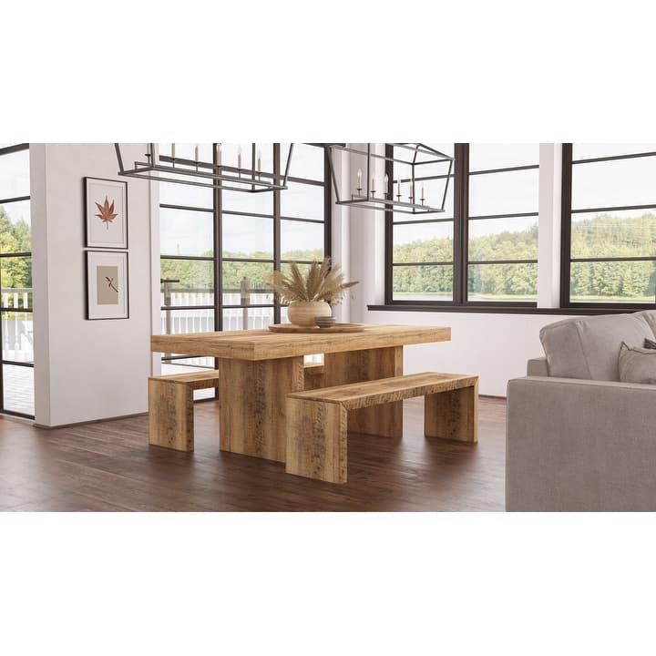 Timbergirl Handmade Solid Mango Wood Dining Table - 80"
