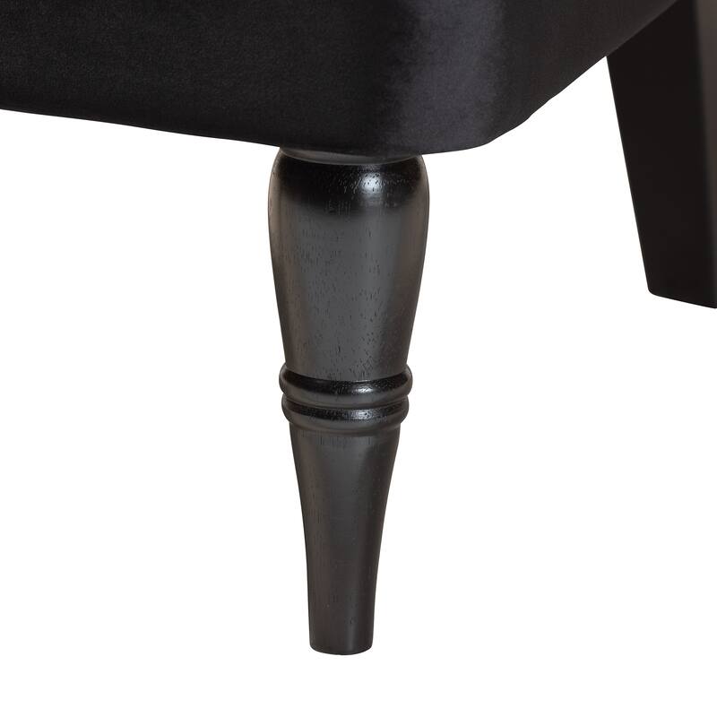 Harmon Contemporary Velvet Fabric and Black Finished Accent Chair