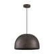 preview thumbnail 6 of 11, 1-Light Vintage Antique Brown Dome Kitchen Island Pendant Light/Dining Room Light - 15.3 in. W x 9.8 in. H