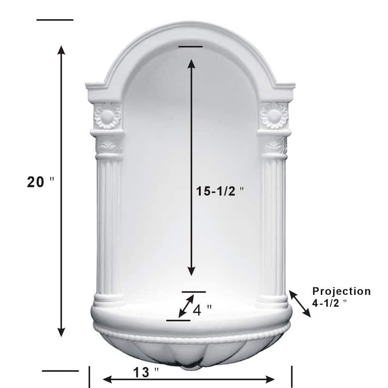 White Urethane Niche Wall Mount Renovators Supply
