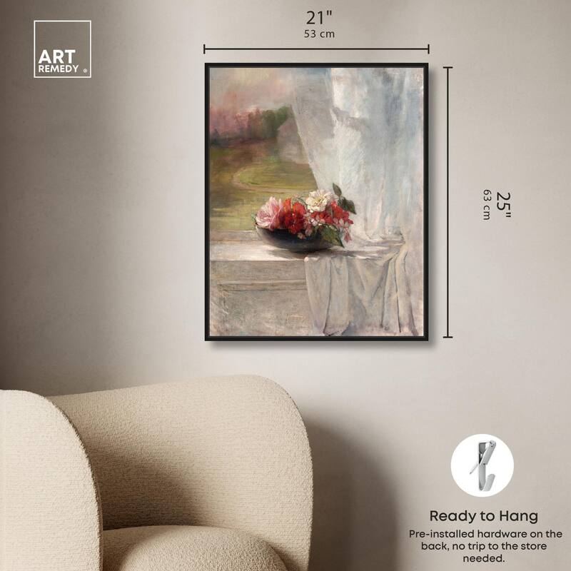 Flowers on a Window 1861 Canvas by Art Remedy