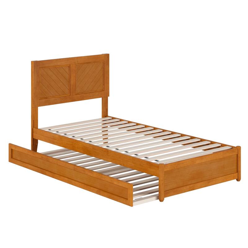 Clayton Platform Bed with Panel Footboard and Twin XL Trundle