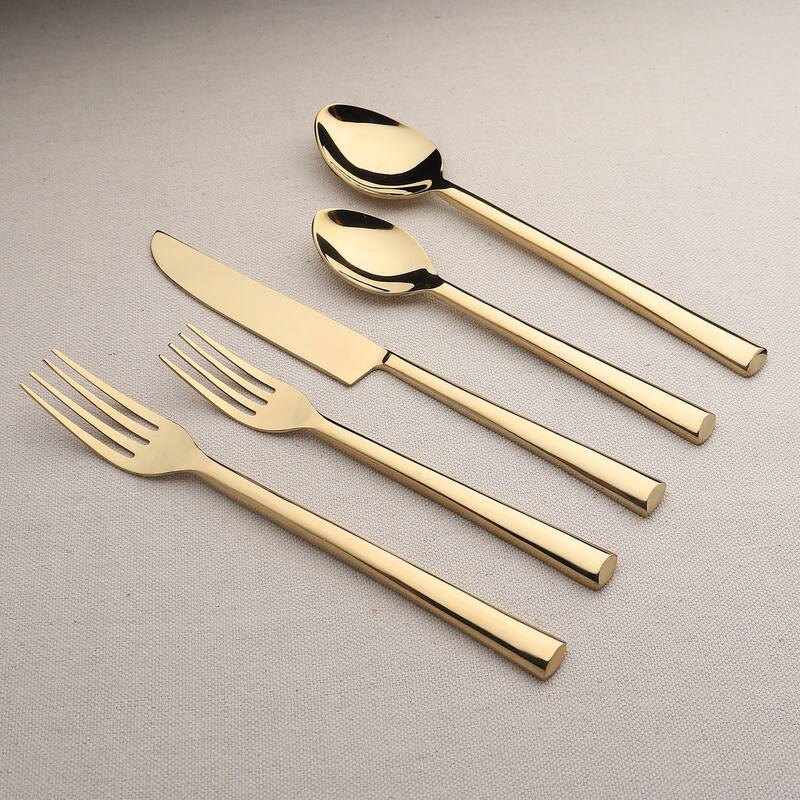 Brier Gold PVD 5 Pc. Flatware Set