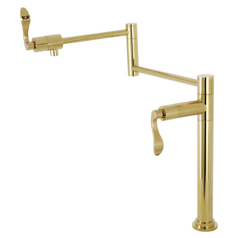 Kingston Brass KS470.DFL NuWave 3 GPM Modern Single Hole Pot Filler - Polished Brass