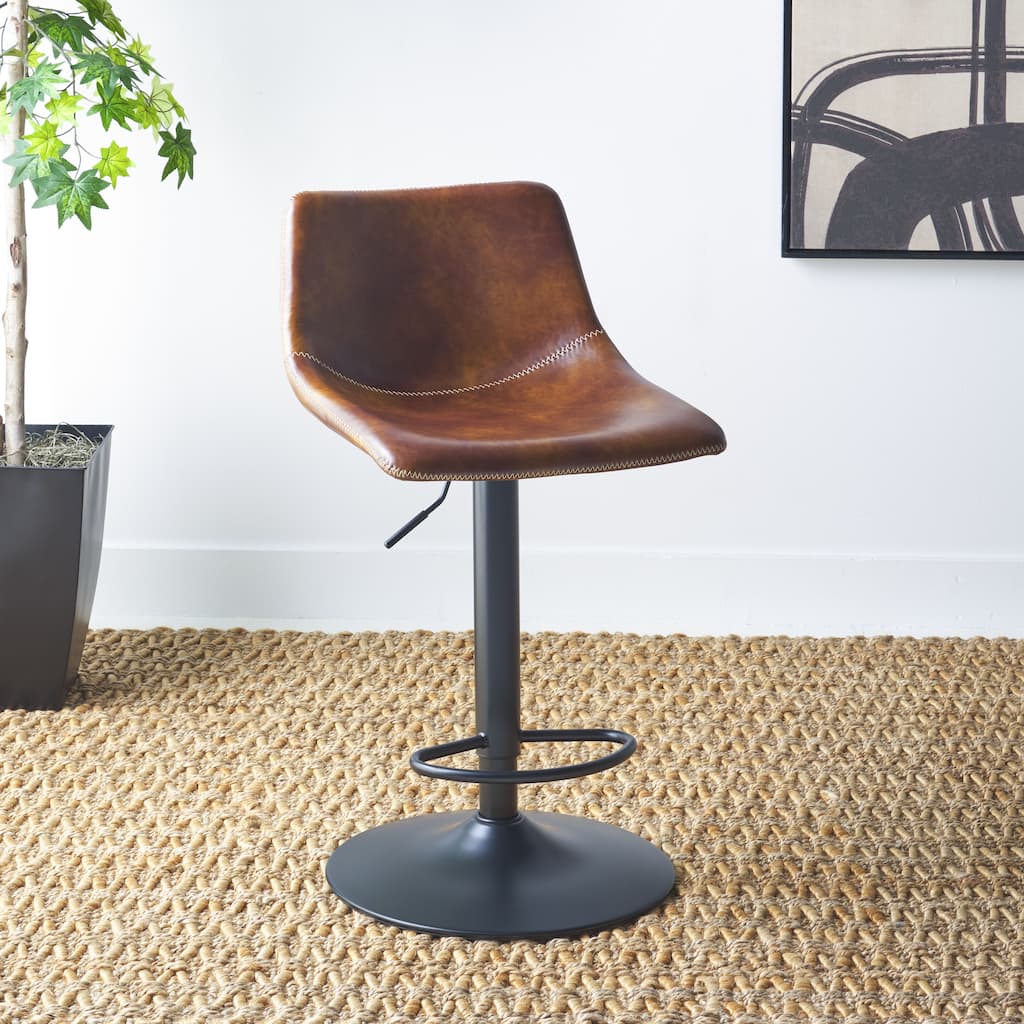 SAFAVIEH Aelin 32-inch Adjustable Bar Stool - 16"W x 19"D x 42"H