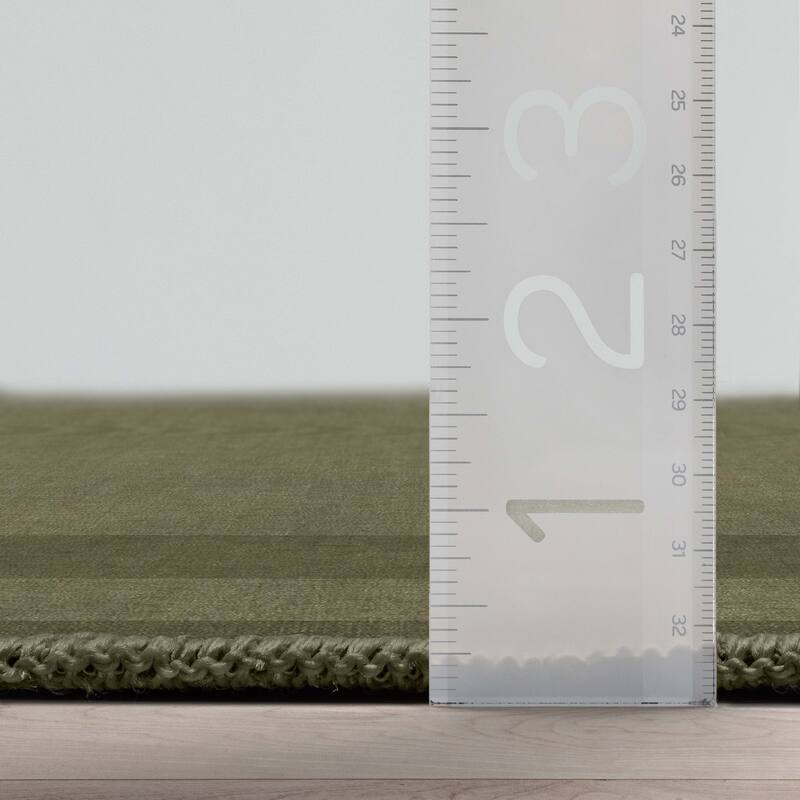 Well Woven Plain Border Flat-Weave Area Rug