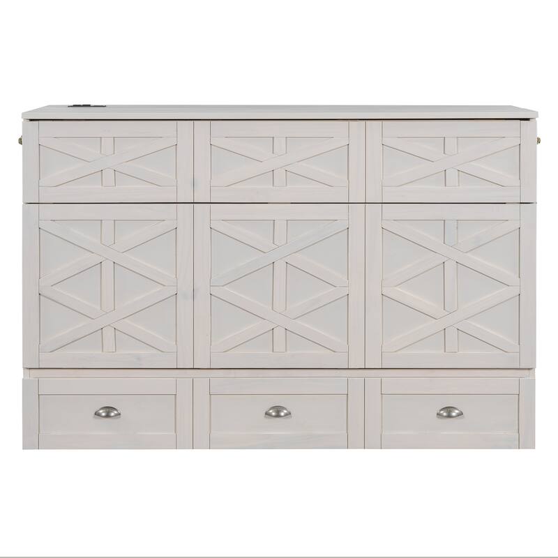 Modern Style Murphy Bed with Large Versatile Storage Drawers for Bedroom