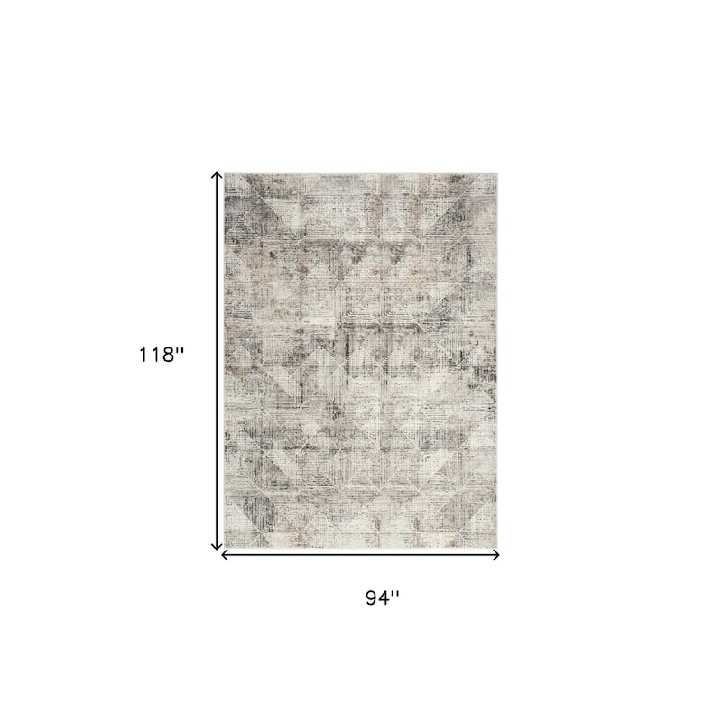 Power Loomed Geometric Modern Non Skid Stain Resistant Area Rug - 118' X '94' X '0.5