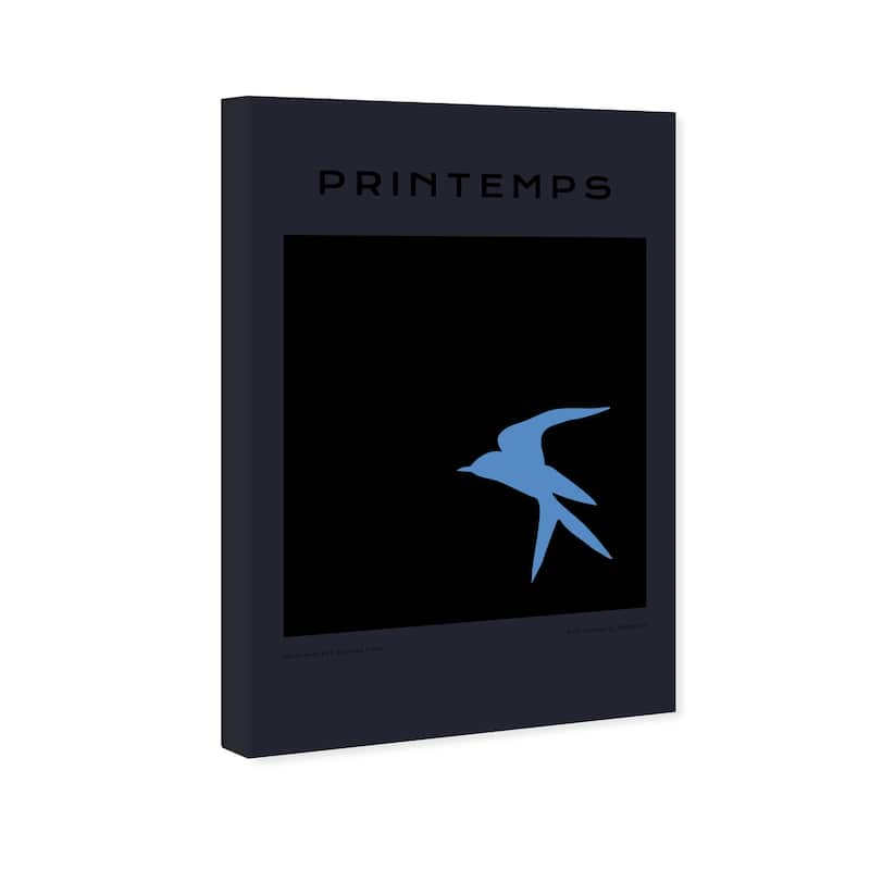 Wynwood Studio Canvas Animals Printemps Birds Black and Modern & Contemporary Wall Art Canvas Print