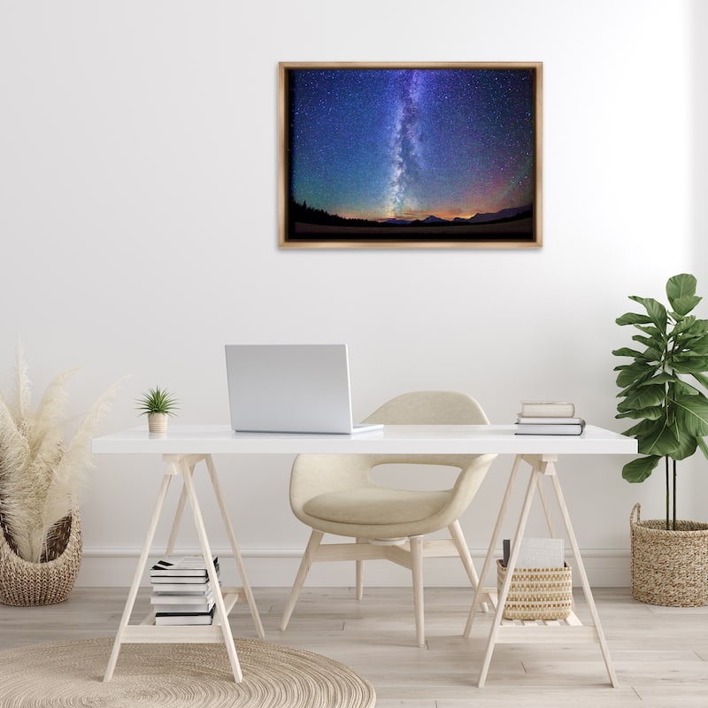 Stupell Milky Way Stars over Earth Framed Floater Canvas Wall Art Design By Royce Bair