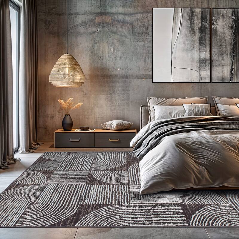 World Rug Gallery Geometric Arch Area Rug