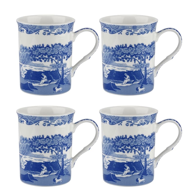 Spode Set of 4 Blue Italian Mugs - 12 oz