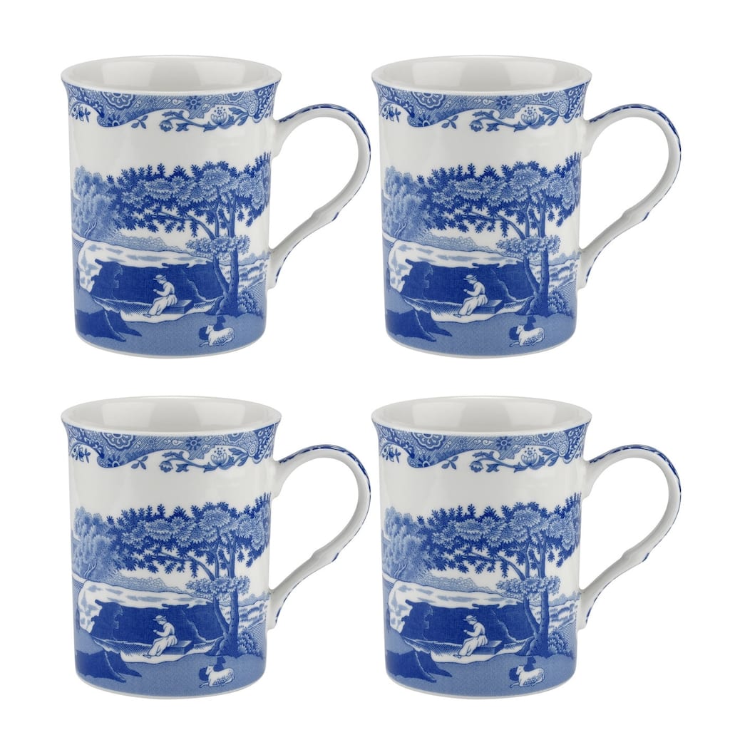 Spode Set of 4 Blue Italian Mugs