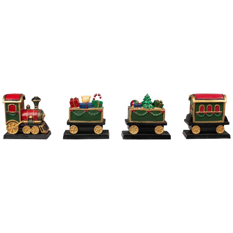 Set of 4 Merry Christmas Train Stocking Holders 5"