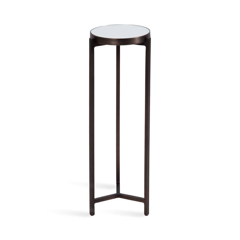 Kate and Laurel Aguilar Glam Drink Table - 9x9x23 - Bronze/Mirror