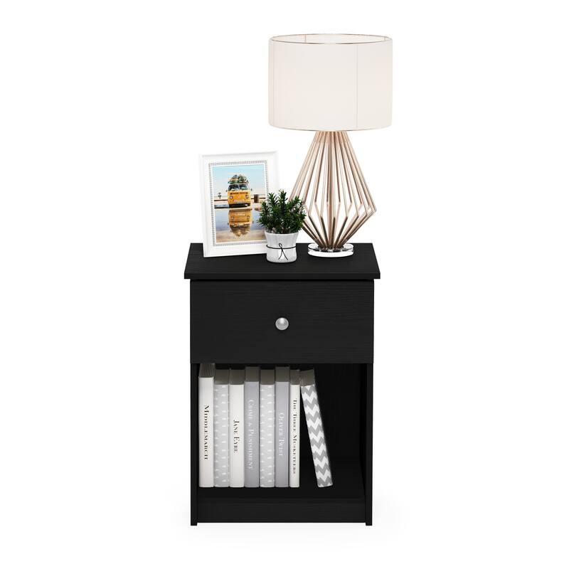 Furinno Lucca Nightstand with One Drawer, 1-Pack