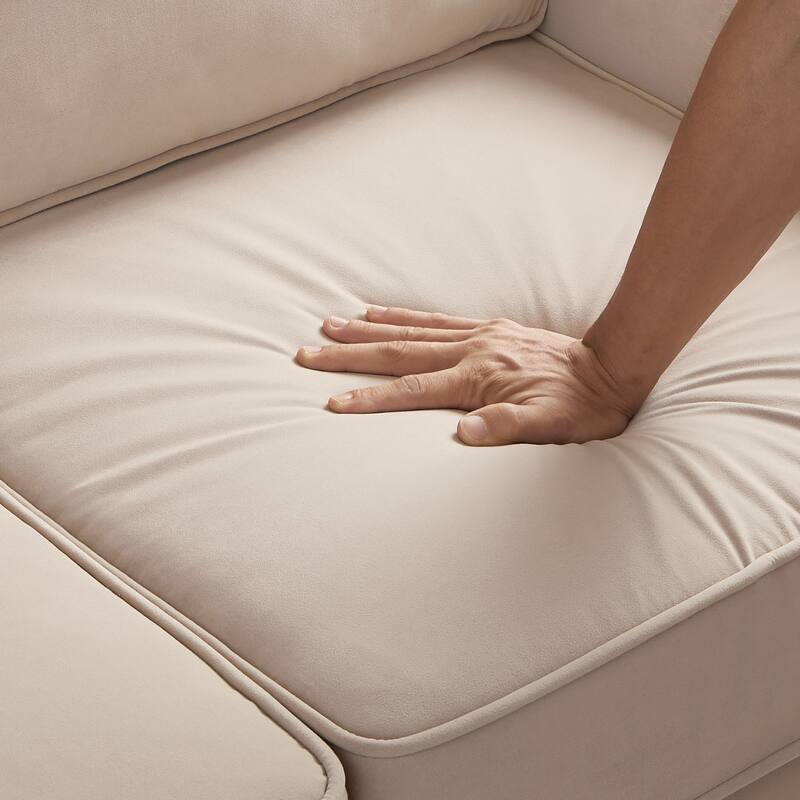 Armchair, Single Seat Sofa Chair with Wooden Legs, Velvet Accent Chair
