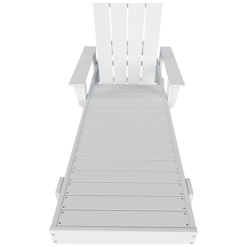 Polytrends Laguna Hdpe All Weather Outdoor Patio Pool Reclining Chaise Lounge With Side Table (2-Piece Set)