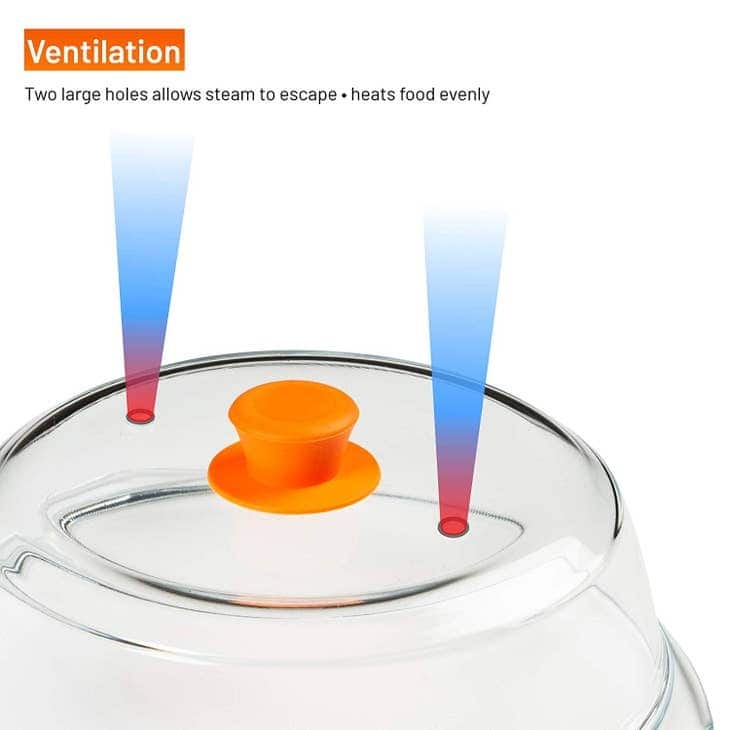 Glass Microwave Cover with Silicone Knob