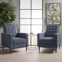 Christopher Knight Home Poltrona Reclinabile Giovanni – Tessuto 100% Poliestere, Gambe In Plastica Nera, Facile Da Montare