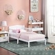 preview thumbnail 1 of 27, Wooden Toddler Bed, 53 x 29.5 x 24.50 Inch Crib, Stylish Style for Kids Bedrooms White