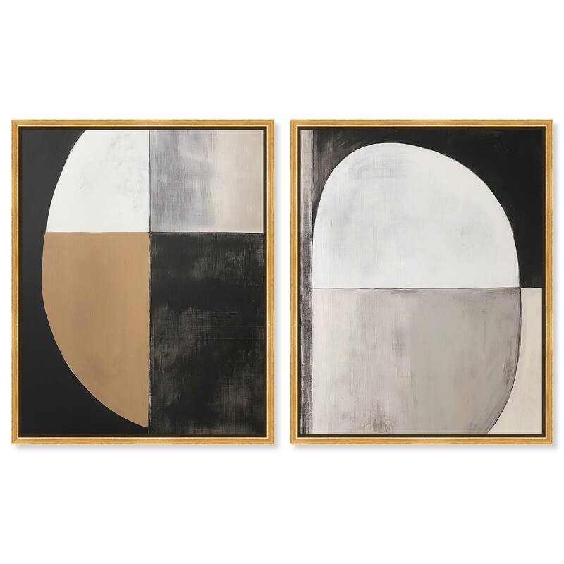 Tonal Rhythm Canvas Set of 2 by Art Remedy - 36" x 45" - Gold