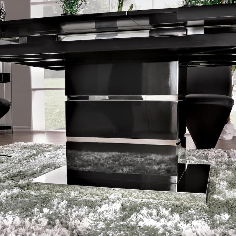 Strick & Bolton Ikemura Black 78-inch Expandable Metal Dining Table