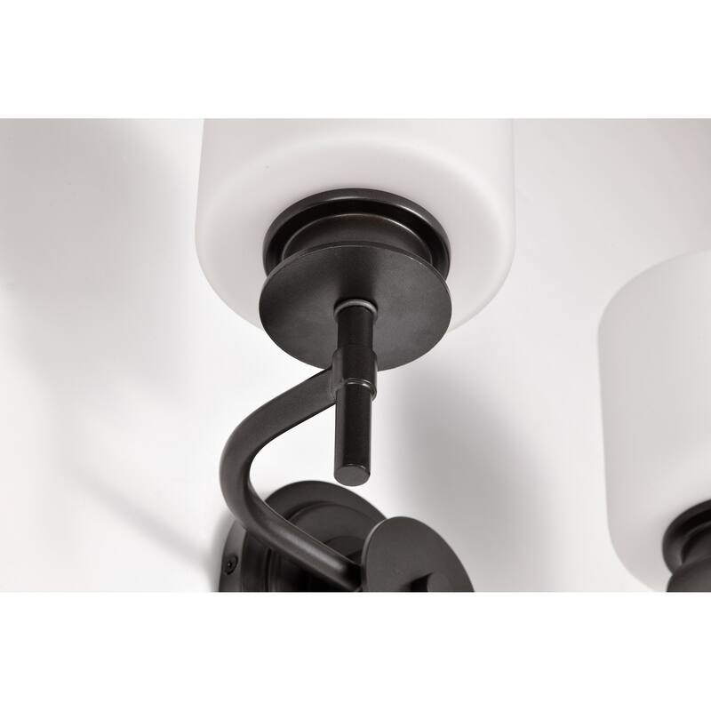 Warren 2 Light Vanity Gun Metal with Satin White Glass - Gun Metal