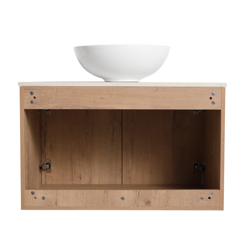 Bathroom Vanity With Sink In 24/30 Inch, Floating Bathroom Vanity With Soft Close Door