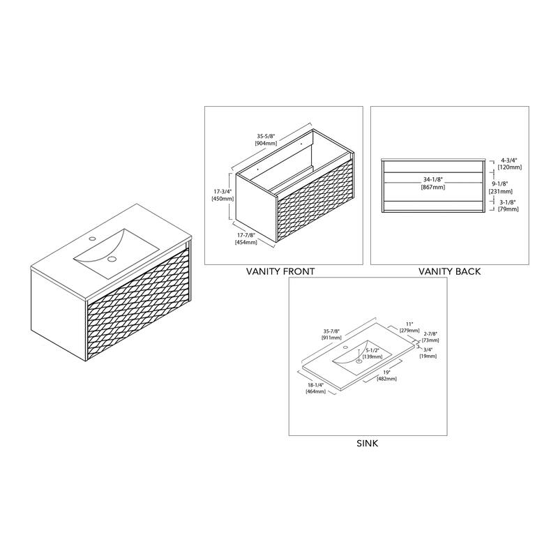 Contemporary White Floating Vanity Set