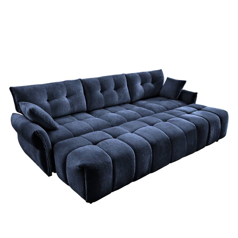 3-Seater Modular Sofa with 3 Ottomans & Pillows