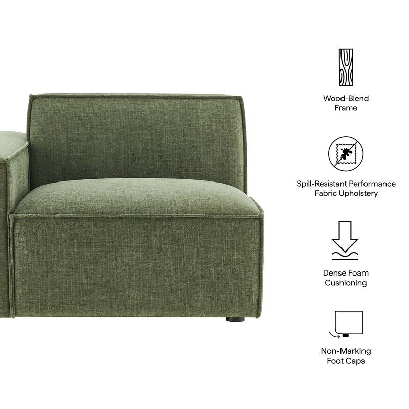 Restore Performance Fabric Upholstered Left-Facing Modular Lounge Chair