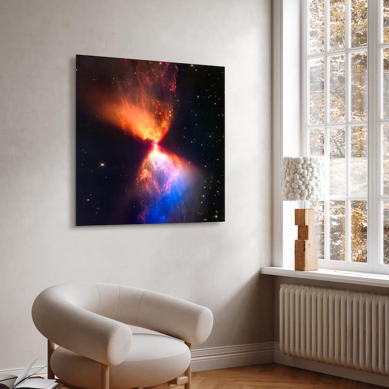 Empire Art Direct Taurus Fiery Hourglass Printed Tempered Glass Wall Art - Multi-Color