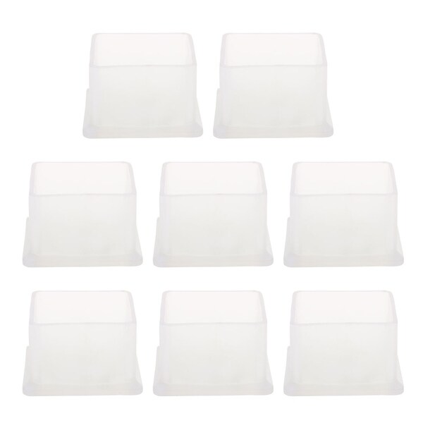 Clear PVC Table Leg Caps End Tip Feet Cover Furniture Slider Floor Protector 8pcs 0.79" x 0.79"(20x20mm) Inner Size