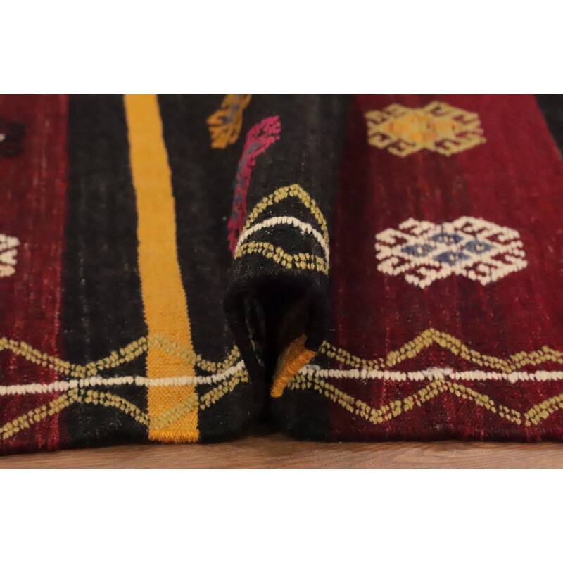 Hand Woven Oriental 100% Wool Carpet Southwestern Tribal Multi-Colored Kilim Area Rug - 10' 1'' X 6' 5''