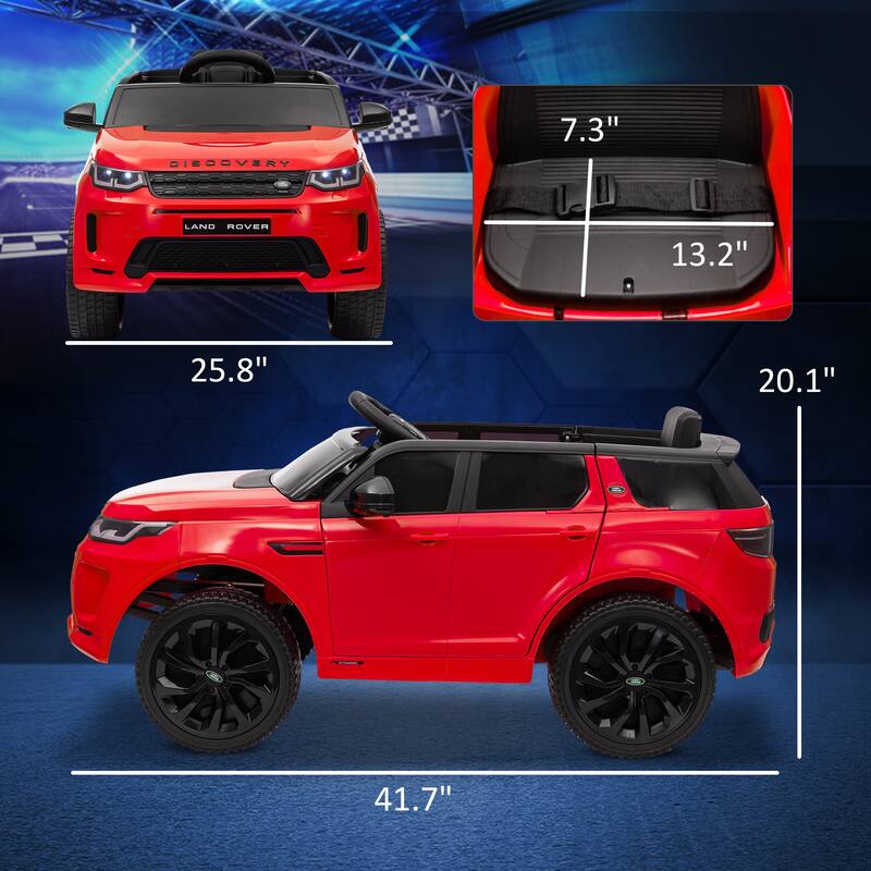 Qaba 12V Licensed Land Rover Discovery Sport Kids Electric Car, Remote Control, Soft Start, 3 Speeds, LED Lights & Music